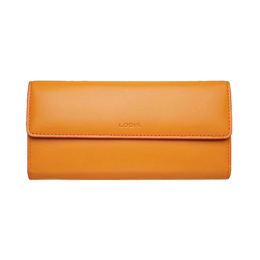 Lodis Audrey Italian Leather‎ Trifold Checkbook Clutch Wallet in Mustard